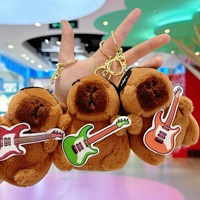 Porte-clés en peluche Capybara de dessin animé mignon avec casquette de graduation, 4 couleurs, 100 motifs, collection 2025