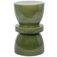 Silhouette structurelle géométrique avec finition verte brillante Accent moderne pour votre espace avec sa table d'appoint au design sablier