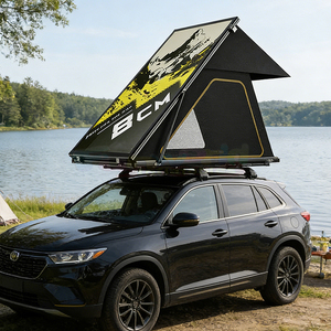Tente de toit triangulaire en fibre de carbone pour voiture, ouverture automatique, tente de toit en aluminium, tente de toit rigide en poly-coton - Product Image 6