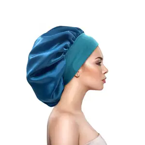 Extra large diameter 32 cm satin silk sleeping bonnet cap Hair Satin Sleeping Bonnets for women