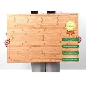 Tagliere in bambù extra-large da cucina con design a doppio lato, lavabile in lavastoviglie, per uso su piano di lavoro - Product Image 1