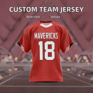 Camiseta de Fútbol Americano Clásica Personalizada, Transpirable, con Estampado Digital, Talla Grande, de Secado Rápido, para Equipos de Fútbol Callejero, Manga Corta - Product Image 2