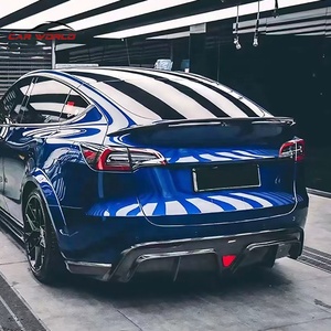 ลิ้นดิฟฟิวเซอร์หลังคาร์บอนไฟเบอร์แท้สำหรับรถยนต์รุ่น Y ชิ้นส่วนกันชนหลังพร้อมไฟสามเหลี่ยมชิ้นที่สาม ชุดแต่งตัวถัง - Product Image 6