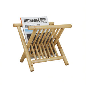 Portariviste in bambù naturale 16,5 pollici x 12,0 pollici x 13,6 pollici, elegante contenitore pieghevole per uso ufficio - Product Image 1