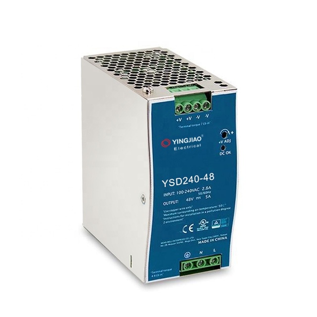 240W Slim Industrial 24V 48V AC to DC DIN RAIL Mount Switching Power Supply Manufacturer