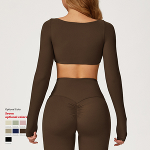 XW-CCX8232 Ropa Deportiva de Gimnasio, Prendas Ajustadas de Alta Elasticidad, Ropa Deportiva para Correr, Prendas Deportivas Cómodas, Tops de Yoga de <span class=keywords><strong>Manga</strong></span> <span class=keywords><strong>Larga</strong></span> - Product Image 3