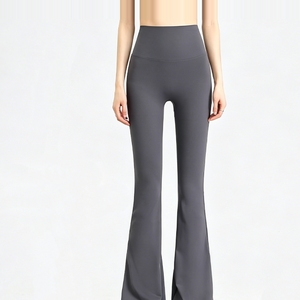 Women High Waist Elastic Waist Flare <b>Yoga</b> <b>Pants</b> Tummy Control Breathable Full Length <b>Bootcut</b> - Product Image 1
