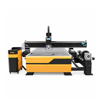 Routeur CNC à bois 4 axes Jinan Mosencnc 1325, avec fonction rotative, gravure 3D sur bois, machine à travailler le bois, contrôleur NC-Studio, moteur servo