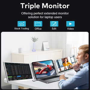 Factory Wholesale 15.6 inch 1920*1080 FHD IPS Portable Monitor for Dual Triple Screen Laptop Monitor Extender Plug and Play - Product Image 5