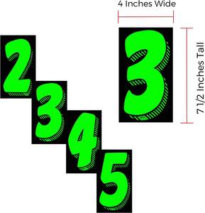 Autocollants numérotés en <span class=keywords><strong>vinyle</strong></span> pour concessionnaires automobiles, autocollants <span class=keywords><strong>de</strong></span> prix pour pare-brise, autocollants numérotés pour lots <span class=keywords><strong>de</strong></span> voitures, couleur chartreuse - Product Image 4