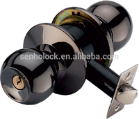 Serrure à bouton cylindrique 587SS-ET BK pour porte de salle de bain, de chambre, de maison, de bureau et serrure à bouton populaire