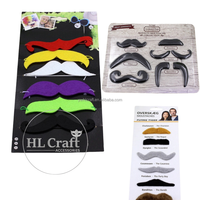 HLC Halloween Cosplay pirate moustache drôle barbe brune auto-adhésif 80S néon fête carnaval moustache pour scène de Performance