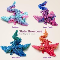 Dragon imprimé en 3D avec des ailes, dragon 3D articulé de 9 pouces avec ailes pour la décoration de la maison, du bureau, jouet de bureau exécutif