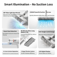 Prise chinoise, 100-240V~, 100% original authentique MIJIA Aspirateur sans fil 4 F203/78143 | |   230AW |   Lumière bleue |   Affichage LED
