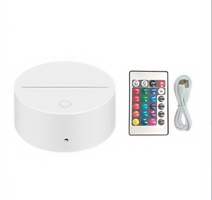 Luz de noche LED con base táctil ABS Negro Blanco Cable USB y control remoto para dormitorio Tamaños medios Fuente de alimentación de batería enchufable - Product Image 2