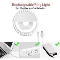 Lampe annulaire LED portable pour selfie, flash de remplissage, clip pour appareil photo, étui de téléphone portable, lumière pour selfie, téléphone rechargeable