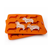 NOUVEAU 2024 Échantillon gratuit de moule à glace en silicone sans BPA Forme de chien 9 cavités Plateau à glaçons en silicone pour enfant pour faire des bonbons au chocolat