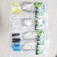Brosse de nettoyage flexible à double extrémité en nylon écologique avec poignée en acier inoxydable pour filtre de canister et tuyau d'eau, pour aquarium