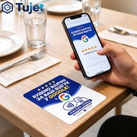 Carte NFC215 en acrylique version ukrainienne pour avis Google, programmable, tactile, pour téléphone, table, restaurant, hôtel, évaluation commerciale