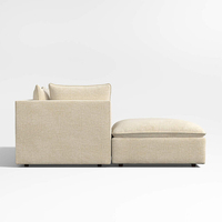Canapé de salon en tissu de style détente naturel, modulaire et modulable, avec possibilité de combinaison libre
