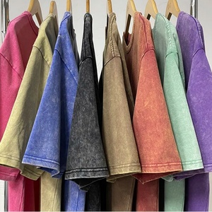 เสื้อยืดผู้ชายสไตล์วินเทจคุณภาพสูง ทรงโอเวอร์ไซส์ สตรีทแวร์ ผ้าฝ้าย 100% แบบเรโทร ไหล่ตก ถัก นุ่มสบาย เป็นมิตรกับสิ่งแวดล้อม - Product Image 2