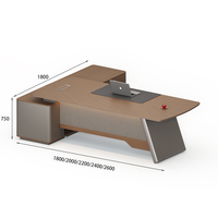 Bureau de direction moderne de luxe Sanxin, table de patron en forme de L, bureau de direction pour PDG et managers