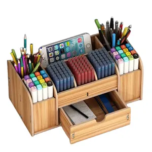 Portapenne multifunzionale da scrivania in legno fai-da-te Tonsmile con stile nordico Ins per cancelleria per ufficio