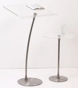 Toàn Bộ thiết lập hiện đại <span class=keywords><strong>Acrylic</strong></span> & thép không gỉ trong suốt Bục Giảng bục giảng với lắp ráp dễ dàng cho nhà thờ và trường học sử dụng - Product Image 1