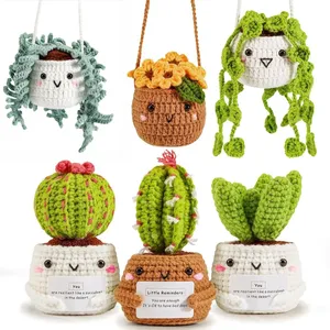 Kit de crochet pour débutants : 6 plantes succulentes en pot pour le bien-être, kit de crochet et de tricot avec tutoriels vidéo étape par étape - Product Image 5