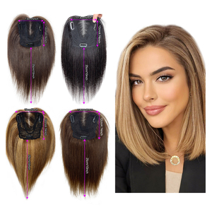 Bán Buôn Thẳng Tóc Thoáng Khí Tóc Giả Topper Lụa Cơ Sở Đóng Cửa Clip Trong Tóc Mảnh Phụ Nữ Tóc Con Người Toppers - Product Image 5