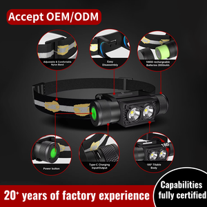 Provide Samples <strong>Powerful</strong> 9 Modes <strong>Torch</strong> Light 1000lm Headlamp Running Type-C 18650 Battery Headlamp Manufacturer - Product Image 2