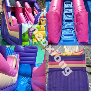 Structure gonflable commerciale licorne avec toboggan double piste et souffleur pour fête d'<span class=keywords><strong>anniversaire</strong></span> - Product Image 3