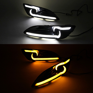 Feu stop LED pour <span class=keywords><strong>Ford</strong></span> <span class=keywords><strong>Fiesta</strong></span> 2013, 2014, 2015, 2016, tendance, éclairage de jour, anti-brouillard, DRL, avec <span class=keywords><strong>clignotant</strong></span> jaune - Product Image 2