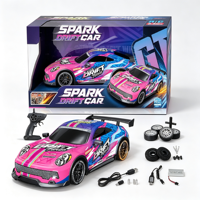 Voiture de course télécommandée 2.4G RC Spark Drift avec lumières LED, pneus remplaçables, jouet haute vitesse pour enfants débutants