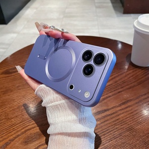 For iPhone 17 Air Luxury Metallic Matte Magnetic Case for IPhones 12 13 Glass Lens <b>Protector</b> for iPhone 14 15 16 Pro Max <b>Cover</b> - Product Image 4
