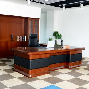 האיכות הטובה ביותר ומחיר נמוך התאמת קיר הגשת ארון משרד בניין גדול Mdf מודרני מנהל מנהלים שולחן מחשב