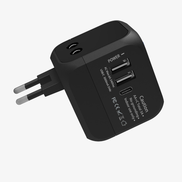 Worldplug Gan 20W Multi Plug Travel Adaptor Worldwide Charger International Universal Travel Adapter with Usb and Type c Port