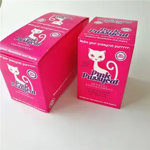 Розовая кошка бумажная карточка для одной таблетки капсулы упаковочная бумага карточка и коробка для дисплея