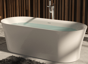 Bañera Ovalada Independiente de Acrílico de 1.8m, Diseño Moderno y Resistente, con Drenaje Central, para Hoteles y Villas - Product Image 4