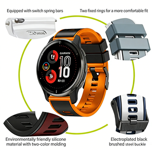 <span class=keywords><strong>Correa</strong></span> de Silicona de 20 mm a Precio de Fábrica para <span class=keywords><strong>Garmin</strong></span> Forerunner <span class=keywords><strong>645</strong></span>, <span class=keywords><strong>Correa</strong></span> de Repuesto Inteligente de Doble Color para Samsung Active 2 - Product Image 3