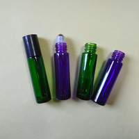 Bestseller 6ml 10ml Farbige Mattglas-Flasche mit Stahl-Glasroller und Gebürsteter Aluminiumkappe