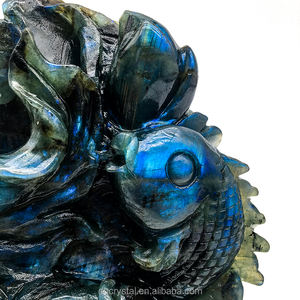 Venta al por mayor de cristal natural de alta calidad tallado labradorita Piscis animal cristal labradorita pez tallado para la venta - Product Image 2