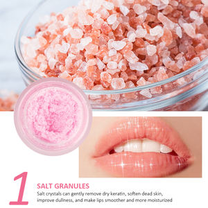 Exfoliante Labial Personalizable de Sal Rosa del Himalaya, Vegano Natural con Extracto de Frutas, Hidratante y Humectante, Cuidado Labial, 30g - Product Image 2