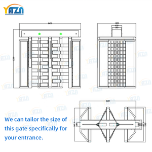 Tourniquet robuste pleine hauteur avec panneau de verre élégant, accès rapide en 0,2s, système d'entrée 2400mm pour Parc Scientifique et Centre de <span class=keywords><strong>Recherche</strong></span> YAZN - Product Image 5