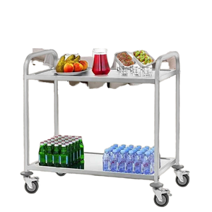 Grote vierkante buis 3-laags roestvrijstalen 201 serveerwagen voor restaurants - Product Image 5