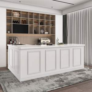 كونتر بار تجاري مستطيل عصري من خشب مصمت مصنوع حسب الطلب ماركة يموتانغ للمقاهي ومحلات الزهور والفواكه وشركات الكاشير - Product Image 3