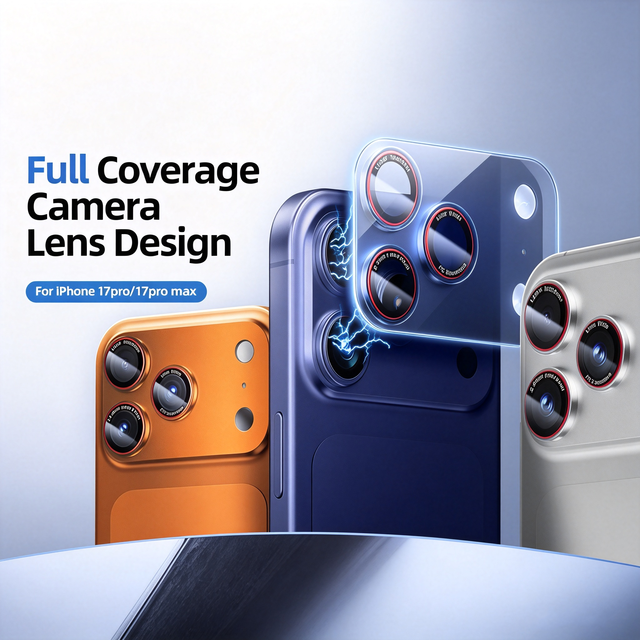 Camera Lens Protector for iPhone 17 9H Tempered Glass, AR Anti-Glare Coating, 99% Transparency Stylish Metal Ring Design
