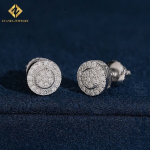 Luxury Fashion Jewelry <b>Earrings</b> Iced Out Cluster <b>Earrings</b> Wedding Gift Lab Grown Diamond 925 <b>Silver</b> <b>Stud</b> <b>Earrings</b> Screw Back - Product Image 1