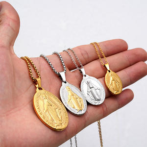 Hot Sale Miracle Medaillon Halskette Anhänger Schmuck Hypo allergen Multi-Size Edelstahl Anhänger Mary Anhänger - Product Image 5