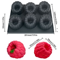 Moldes de silicona para pastel de mousse de frambuesa, moldes para hornear chocolate, bandeja de silicona 3D para hornear, molde para jabón y velas para panadería, aprobado por la FDA